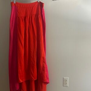 Petal & Pup Vibrant Red and Pink Maxi Skirt